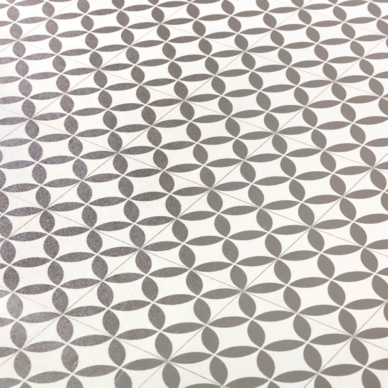 Sol Vinyle/PVC - 2m - carrelage origami blanc et gris MAGALI T91 - Essential Bingo par IVC