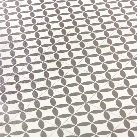 Sol Vinyle/PVC - 2m - carrelage origami blanc et gris MAGALI T91 - Essential Bingo par IVC
