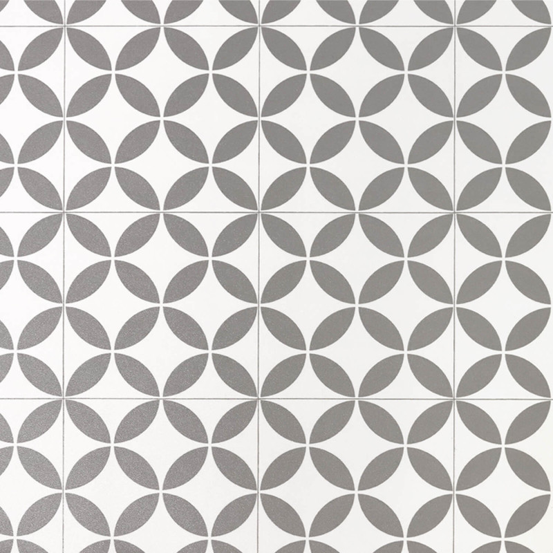 Sol Vinyle/PVC - 2m - carrelage origami blanc et gris MAGALI T91 - Essential Bingo par IVC
