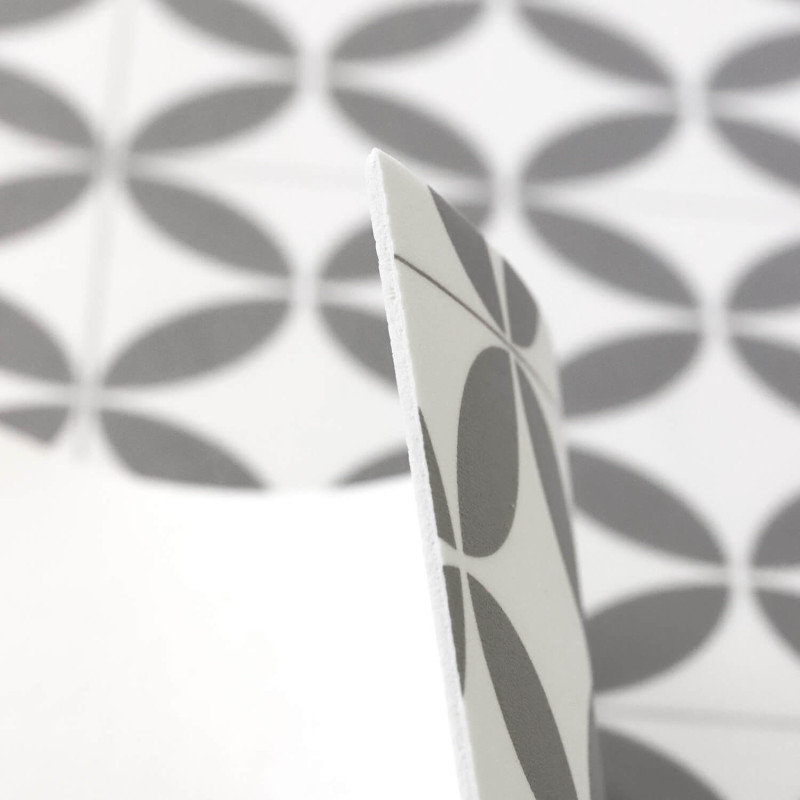 Sol Vinyle/PVC - 2m - carrelage origami blanc et gris MAGALI T91 - Essential Bingo par IVC