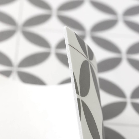 Sol Vinyle/PVC - 2m - carrelage origami blanc et gris MAGALI T91 - Essential Bingo par IVC