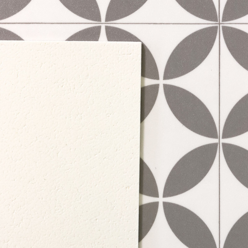 Sol Vinyle/PVC - 2m - carrelage origami blanc et gris MAGALI T91 - Essential Bingo par IVC