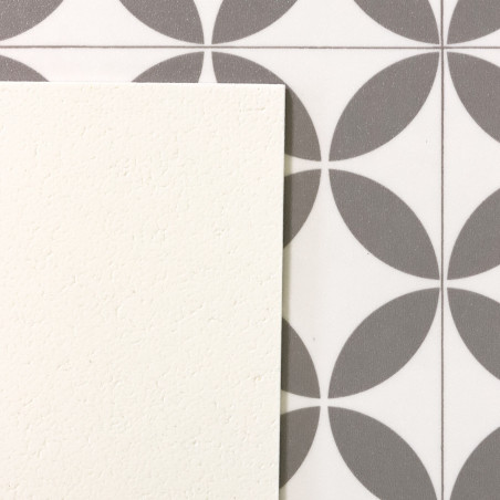 Sol Vinyle/PVC - 2m - carrelage origami blanc et gris MAGALI T91 - Essential Bingo par IVC