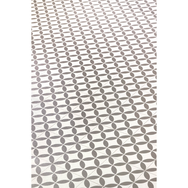 Sol Vinyle/PVC - 2m - carrelage origami blanc et gris MAGALI T91 - Essential Bingo par IVC