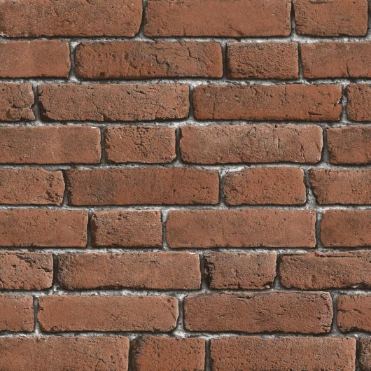 Papier peint standard trompe l'œil marronet joint gris CITY BRICK - Horizons par Ugepa - J18948