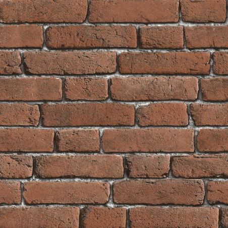 Papier peint standard trompe l'œil marronet joint gris CITY BRICK - Horizons par Ugepa - J18948