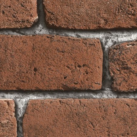 Papier peint standard trompe l'œil marronet joint gris CITY BRICK - Horizons par Ugepa - J18948
