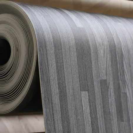 Sol Vinyle/PVC - 3m - parquet gris anthracite - FELICE 598 - Essential Bingo par IVC