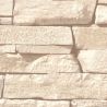 Papier peint vinyle sur intissé trompe l'œil beige et marron STONE WALL - Nomad par Grandeco - 115403