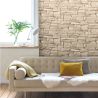 Papier peint vinyle sur intissé trompe l'œil beige et marron STONE WALL - Nomad par Grandeco - 115403