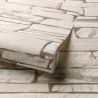 Papier peint vinyle sur intissé trompe l'œil beige et marron STONE WALL - Nomad par Grandeco - 115403