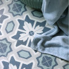 Sol Vinyle/PVC - 3m - carreaux de ciment bleu et gris ELEANOR 575 Texas New par IVC