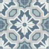 Sol Vinyle/PVC - 3m - carreaux de ciment bleu et gris ELEANOR 575 Texas New par IVC