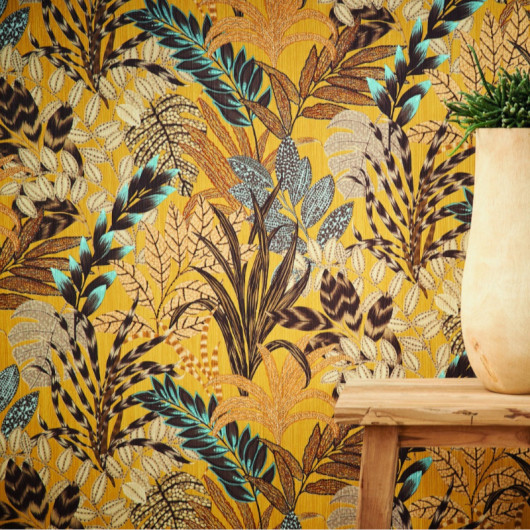 Papier peint vinyle sur intissé végétal bleu et marron CAPE TOWN - Metropolitan Stories 2 par As Creation - 37860-1