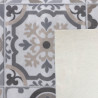 Sol Vinyle/PVC - 4m - carreaux de ciment beige, gris et fond  blanc grisé CARCASSONNE 529M - Optima Phonitec par Beauflor