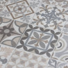 Sol Vinyle/PVC - 4m - carreaux de ciment beige, gris et fond  blanc grisé CARCASSONNE 529M - Optima Phonitec par Beauflor