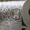 Sol Vinyle/PVC - 4m - carreaux de ciment beige, gris et fond  blanc grisé CARCASSONNE 529M - Optima Phonitec par Beauflor