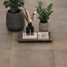Sol Vinyle/PVC - 4m - carrelage marron cuivré JEFFERSSON 619M - Optima Moonlight par Beauflor
