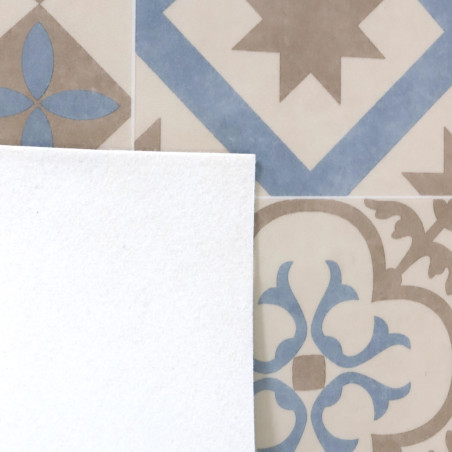 Sol Vinyle/PVC - 2m - carreaux de ciment bleu et beige AMADORA 171M Ultra par Beauflor