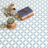 Sol Vinyle/PVC - 2 m - carrelage origami blanc et bleu nordique MAGALI 395 - Bingo Essential par IVC
