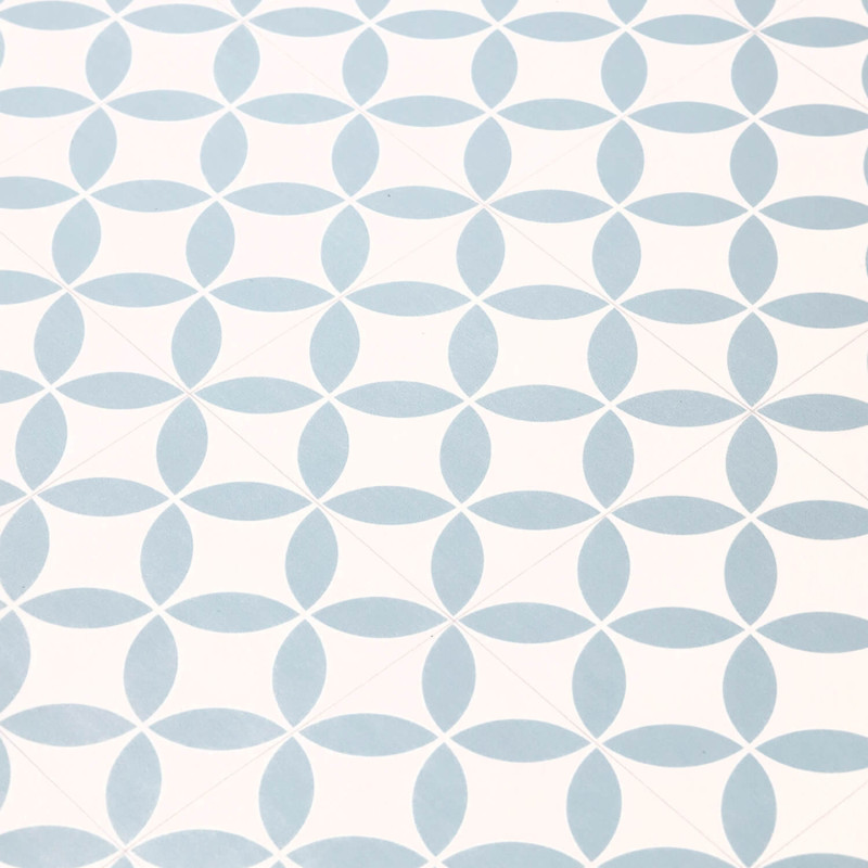 Sol Vinyle/PVC - 2 m - carrelage origami blanc et bleu nordique MAGALI 395 - Bingo Essential par IVC