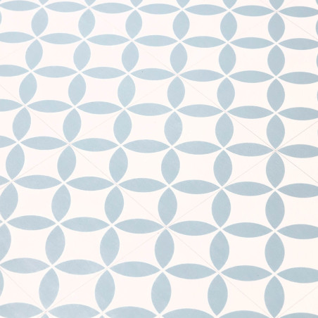 Sol Vinyle/PVC - 2 m - carrelage origami blanc et bleu nordique MAGALI 395 - Bingo Essential par IVC