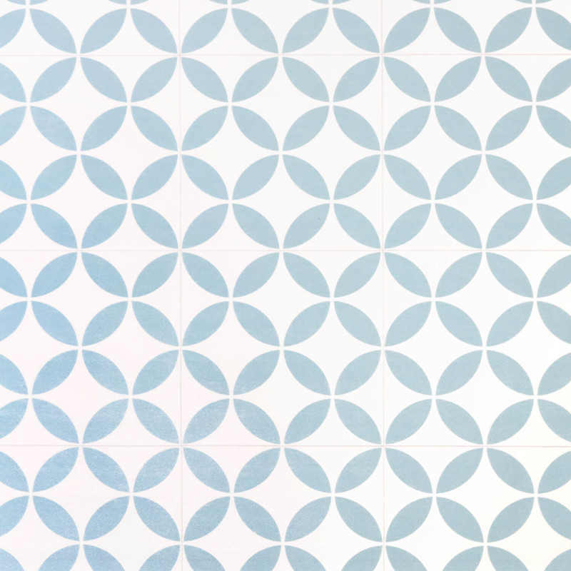 Sol Vinyle/PVC - 2 m - carrelage origami blanc et bleu nordique MAGALI 395 - Bingo Essential par IVC