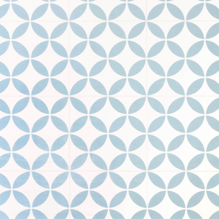 Sol Vinyle/PVC - 2 m - carrelage origami blanc et bleu nordique MAGALI 395 - Bingo Essential par IVC