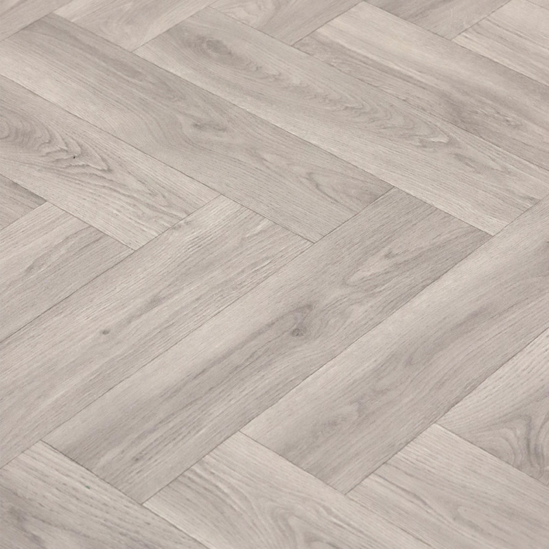Sol Vinyle/PVC - 4m - parquet chevron chêne gris GIULIANO 582 - Superior Comfitex par IVC