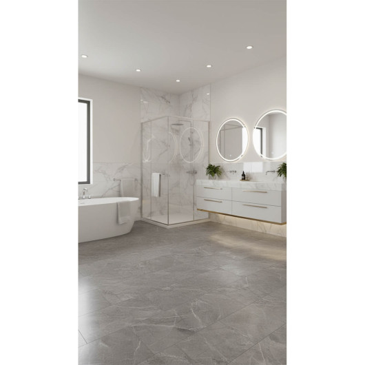 Sol Vinyle/PVC - Dalle clipsable - Carrelage marbré anthracite GRAPHITE - Origine par Mildecor