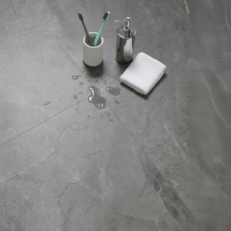 Sol Vinyle/PVC - Dalle clipsable - Carrelage marbré anthracite GRAPHITE - Origine par Mildecor