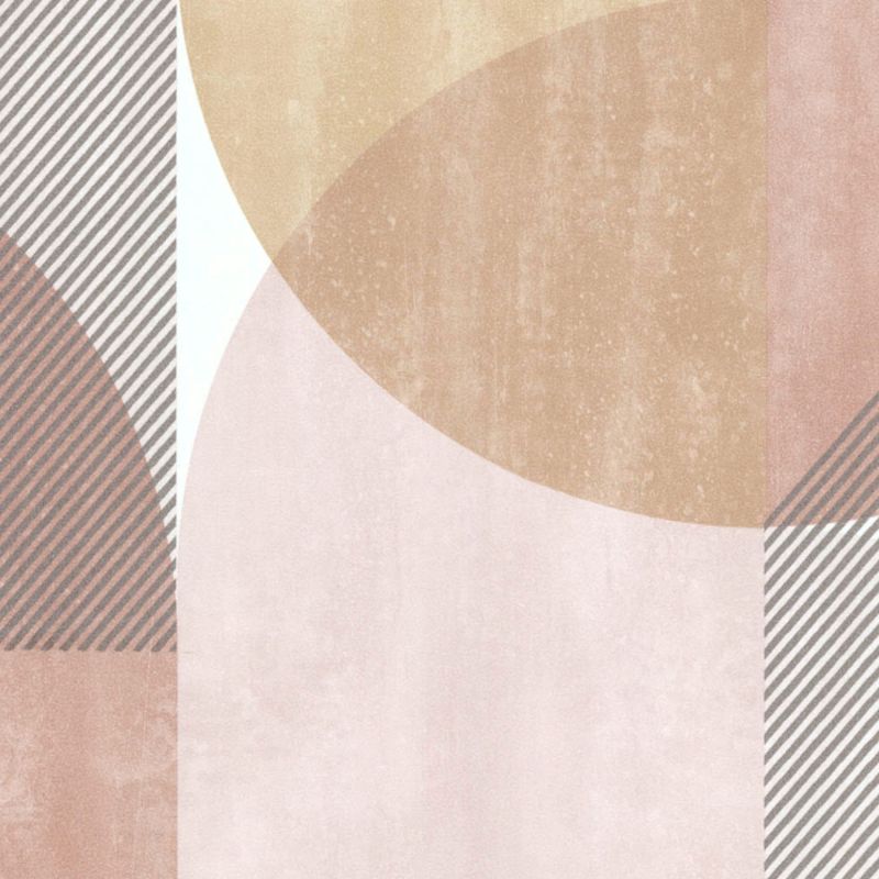 Papier peint vinyle sur intissé géométrique jaune, ocre et rose ZEBRA - Séjours et Chambres par Lutèce - 11220103