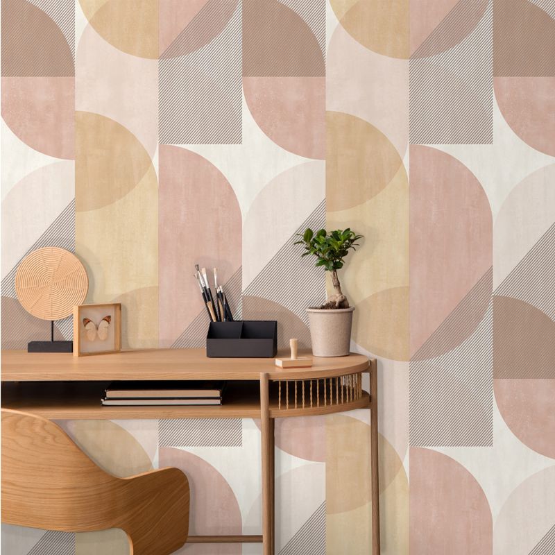 Papier peint vinyle sur intissé géométrique jaune, ocre et rose ZEBRA - Séjours et Chambres par Lutèce - 11220103