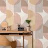 Papier peint vinyle sur intissé géométrique jaune, ocre et rose ZEBRA - Séjours et Chambres par Lutèce - 11220103