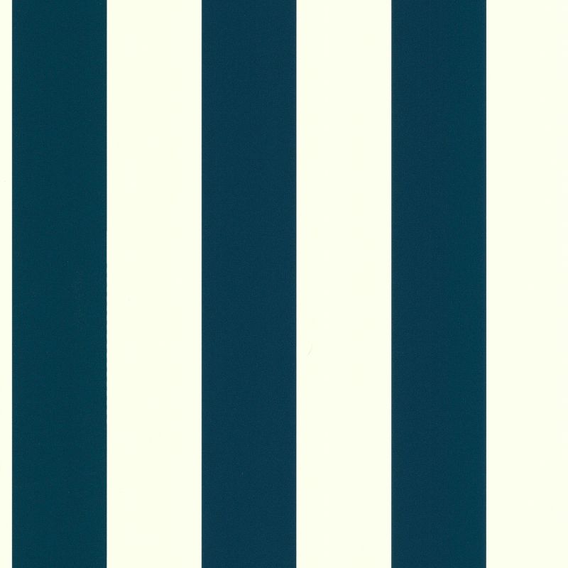 Papier peint vinyle sur intissé géométrique bleu marine et blanc RAYURE XL - Cuisines et Bains par Lutèce - 51231611
