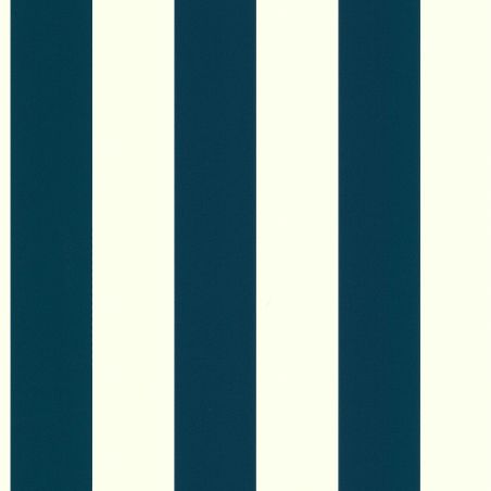 Papier peint vinyle sur intissé géométrique bleu marine et blanc RAYURE XL - Cuisines et Bains par Lutèce - 51231611