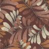 Papier peint vinyle sur intissé feuillage bordeaux et beige EMILE - Villa Rosalie par Lutèce - 51223510