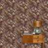 Papier peint vinyle sur intissé feuillage bordeaux et beige EMILE - Villa Rosalie par Lutèce - 51223510