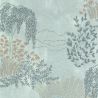 Papier peint vinyle sur intissé feuillage bleu grisé et argent JARDIN JAPONAIS - Cuisines et Bains par Lutèce - 51231711