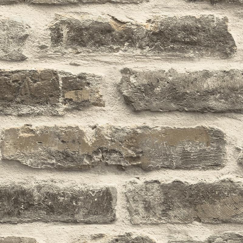 Papier peint standard trompe l'œil gris et marron BRICK - Imprim'luxe par Ugepa - j17939