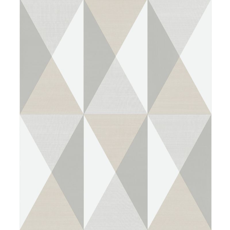 Papier peint vinyle sur intissé géométrique gris et beige NORMAN - Imprim'luxe par Ugepa - j67919