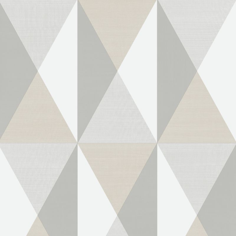 Papier peint vinyle sur intissé géométrique gris et beige NORMAN - Imprim'luxe par Ugepa - j67919