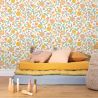 Papier peint intissé floral orange et ocre CAPUCINE - Happy Kids Club par Caselio - 107630735