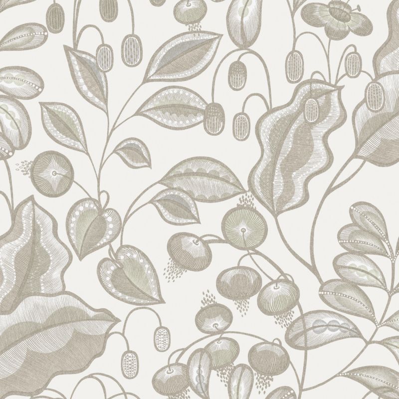 Papier peint intissé floral beige clair et beige foncé BAHIA MOONBEAM - Bahia par Masureel - HIA002