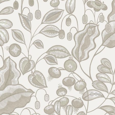 Papier peint intissé floral beige clair et beige foncé BAHIA MOONBEAM - Bahia par Masureel - HIA002