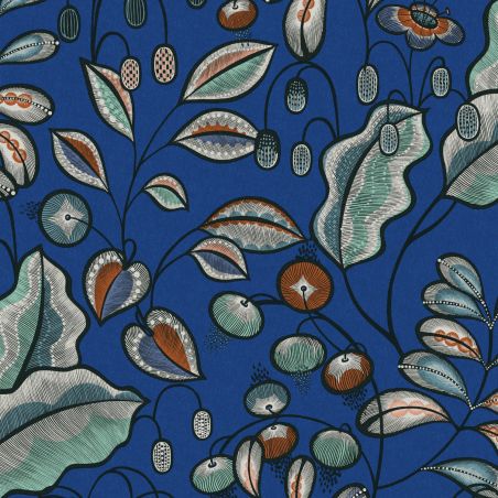 Papier peint intissé floral vert et marron BAHIA STRELITZIA - bahia par Masureel - HIA004