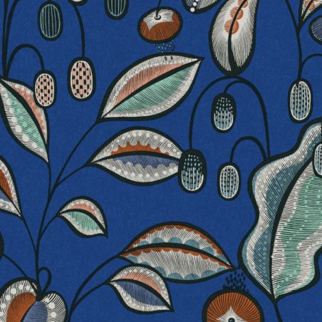 Papier peint intissé floral vert et marron BAHIA STRELITZIA - bahia par Masureel - HIA004