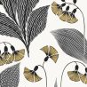 Papier peint intissé floral noir et or jaune DANDELION HONEY - Tula par Masureel - TUL206
