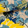 Papier peint intissé feuillage bleu  et jaune paille BLISS ELECTRIC - Goja par Masureel - GOJ004