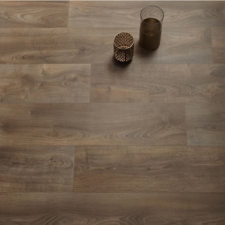 Sol Vinyle/PVC - 4m - parquet chêne foncé CALAIS 596 Essential par IVC
